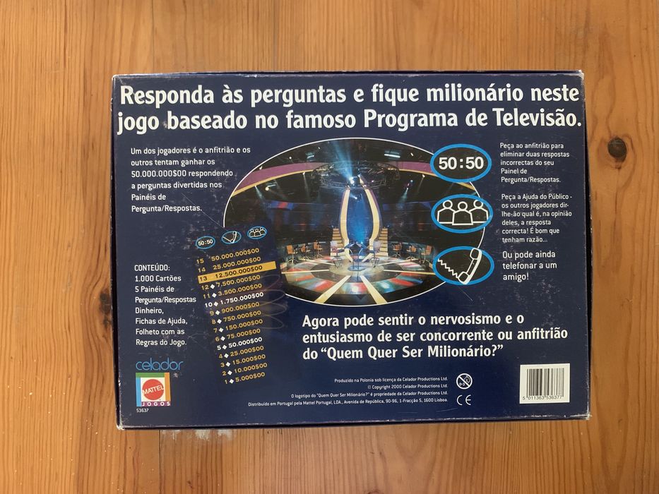 Jogo TV Quem Quer Ser Milionário 2000’s