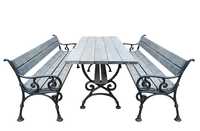 Zestaw ławka wiedeńska meble biesiadne ogrodowe żeliwne stół 175x75