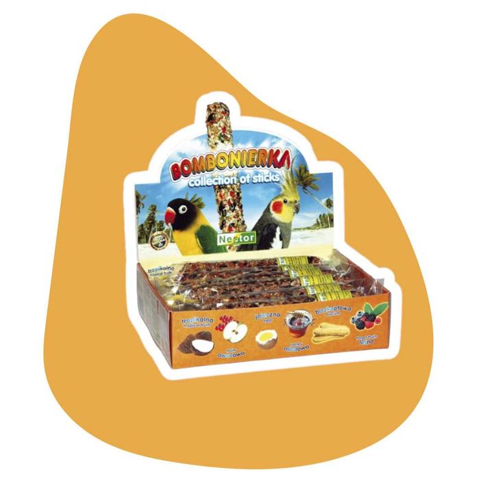 Nestor Bombonierka Classic dla średnich papug 12 szt Mix smaków