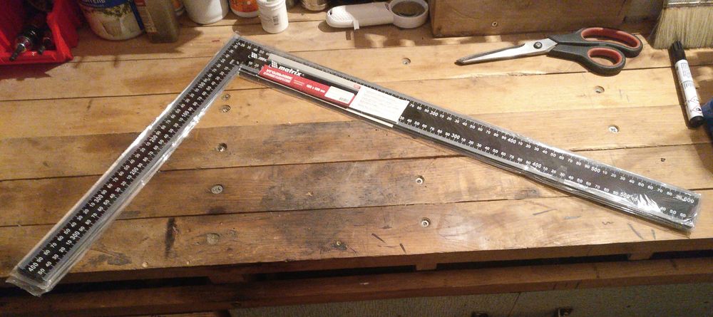 Кутник столярний металевий будівельний 600х400 мм