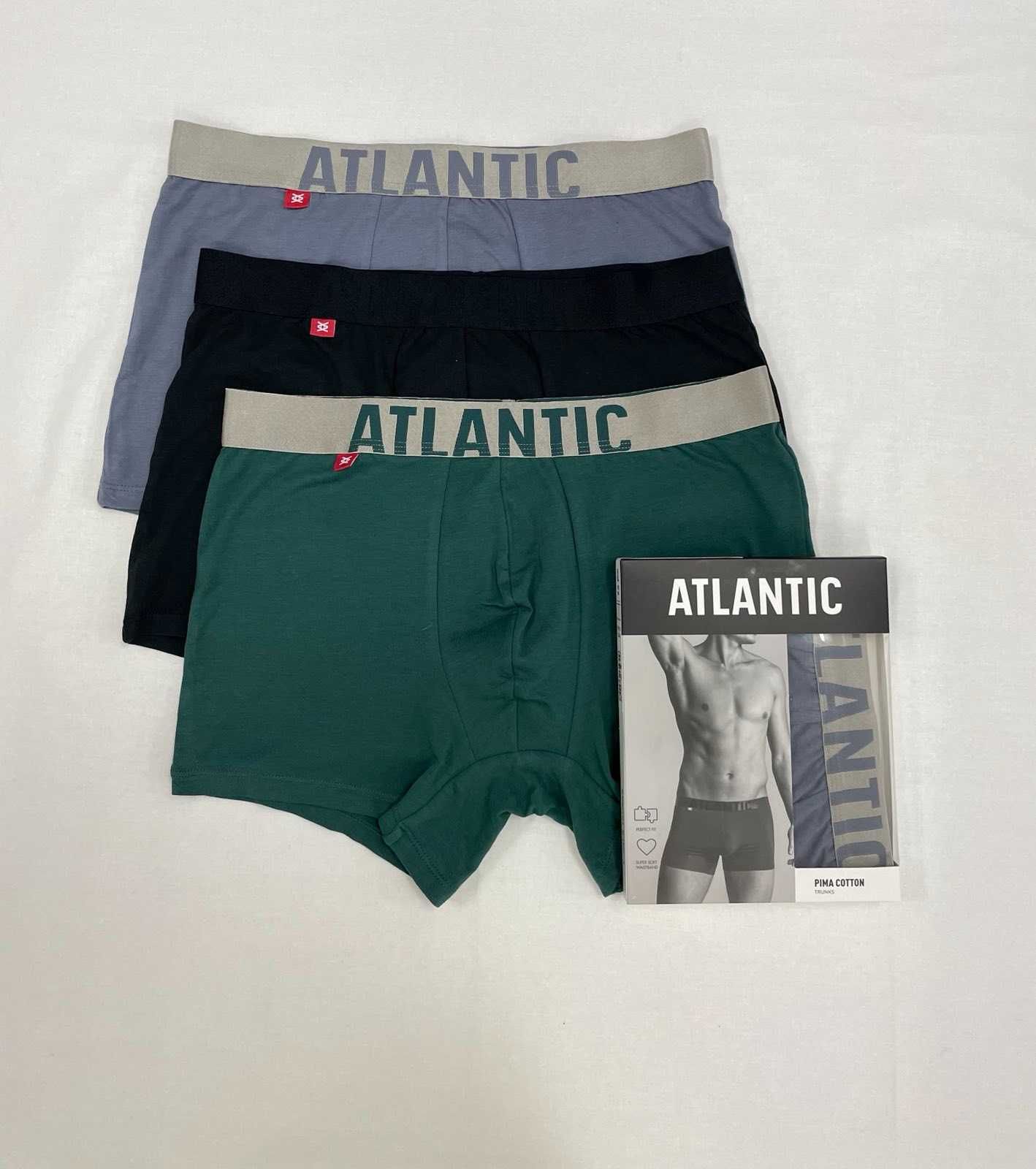 Труси ATLANTIC шорти боксерки чоловічі бавовна, модал+пімакоттон асорт