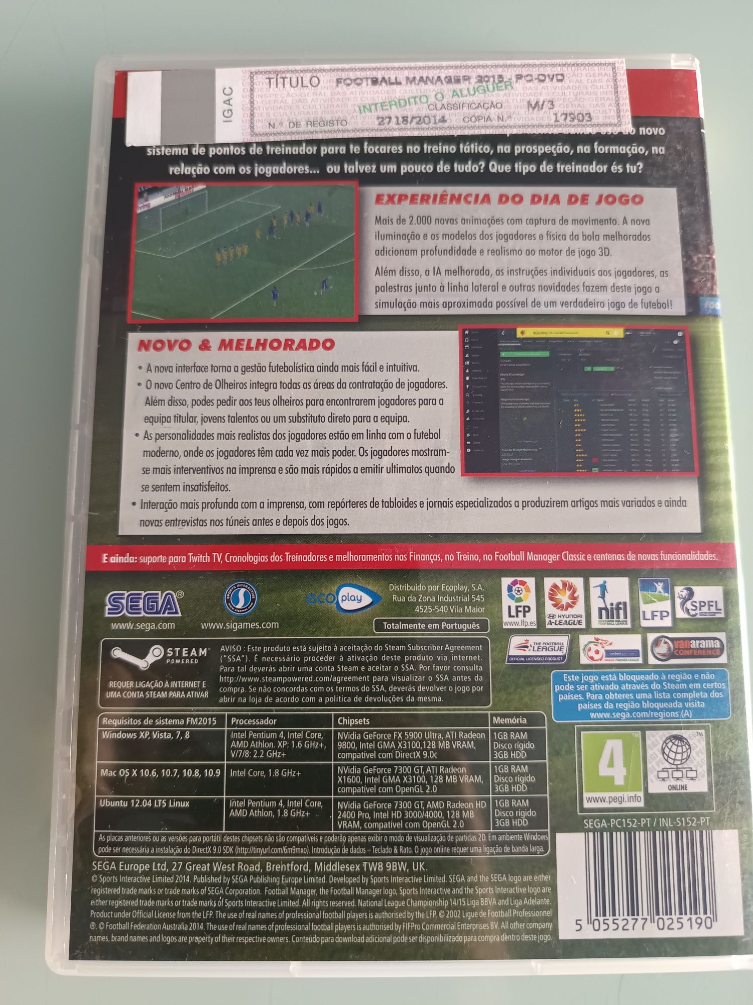Jogo football manager 2015