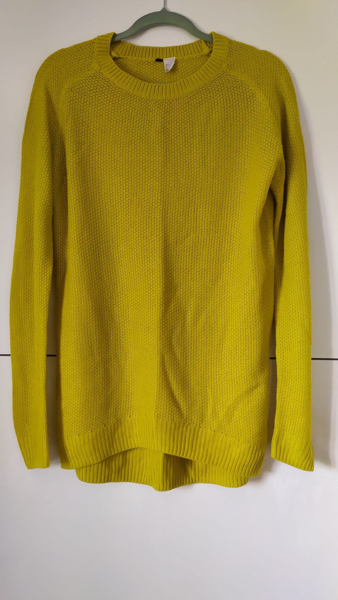 Sweter limonkowy neon h&m