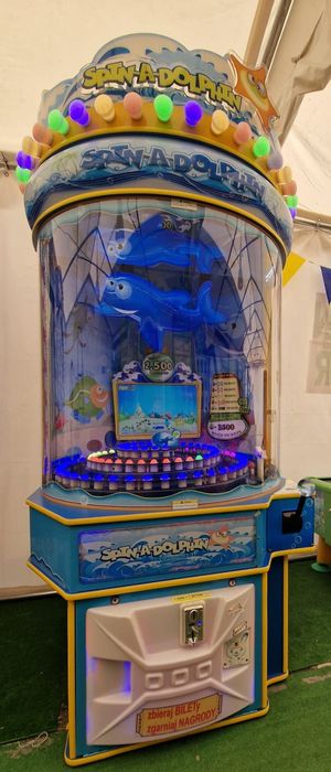 Automat zarobkowy, rozrywkowy z ticketami, gra spin a dolphin bilety