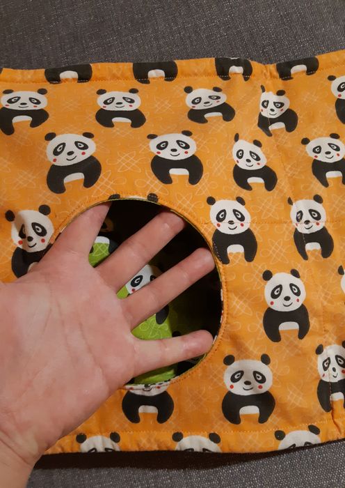 Hamak z norką 46x28, domek płaski wiszący w pandy bawełna, szynszyla