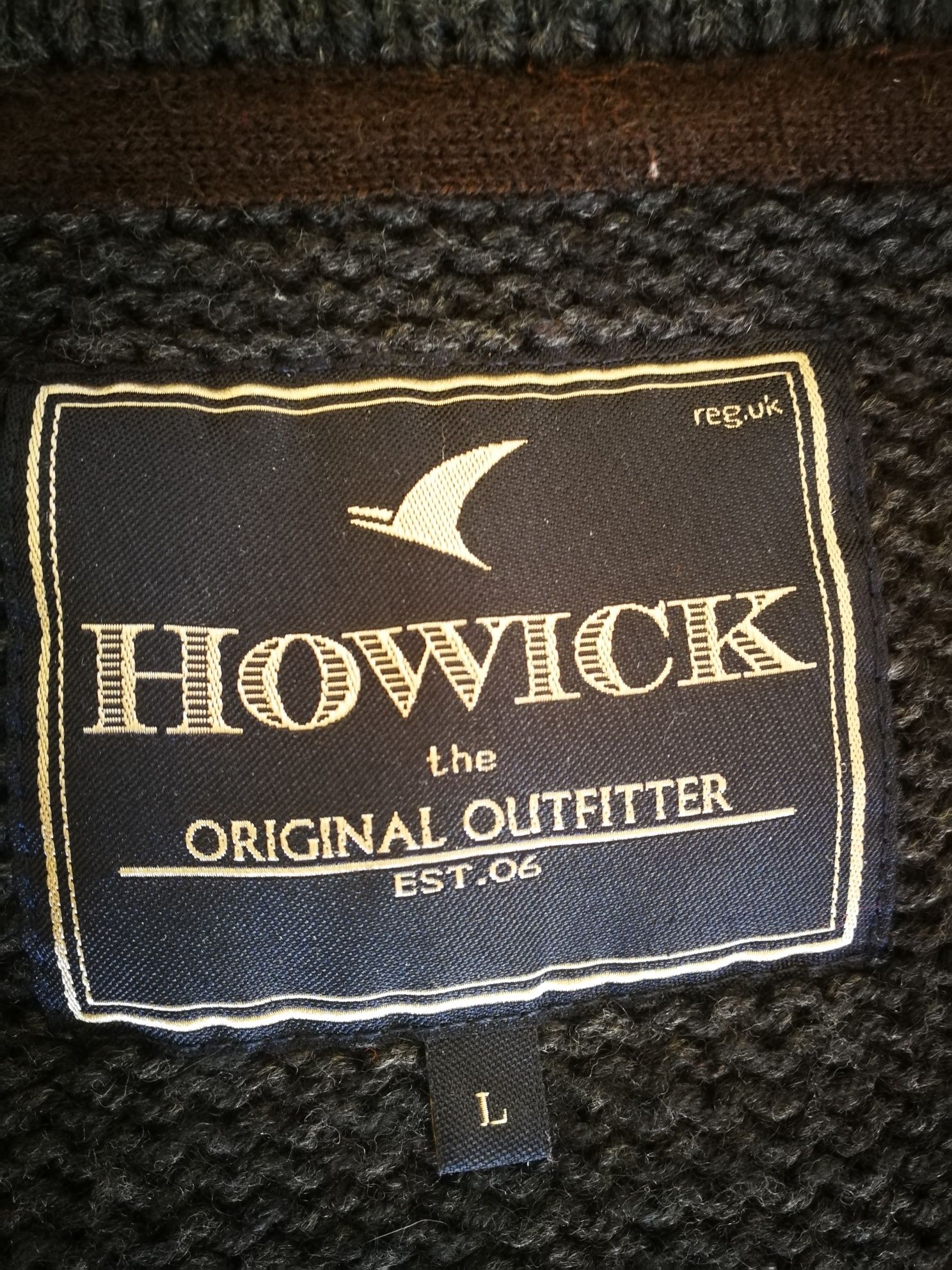 Sweter męski, wełna/akryl rozpinany Howick, rozmiar L