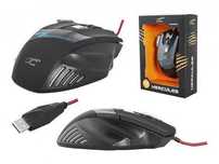 Mysz Przewodowa Gaming dla Graczy Led 7D/2400DPI HERCULES, CZARNA