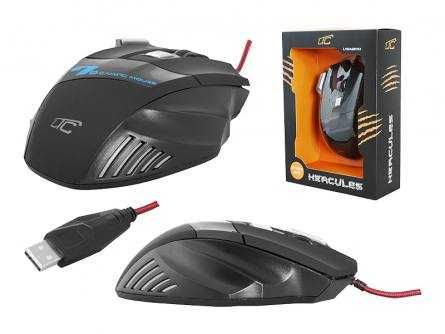 Mysz Przewodowa Gaming dla Graczy Led 7D/2400DPI HERCULES, CZARNA