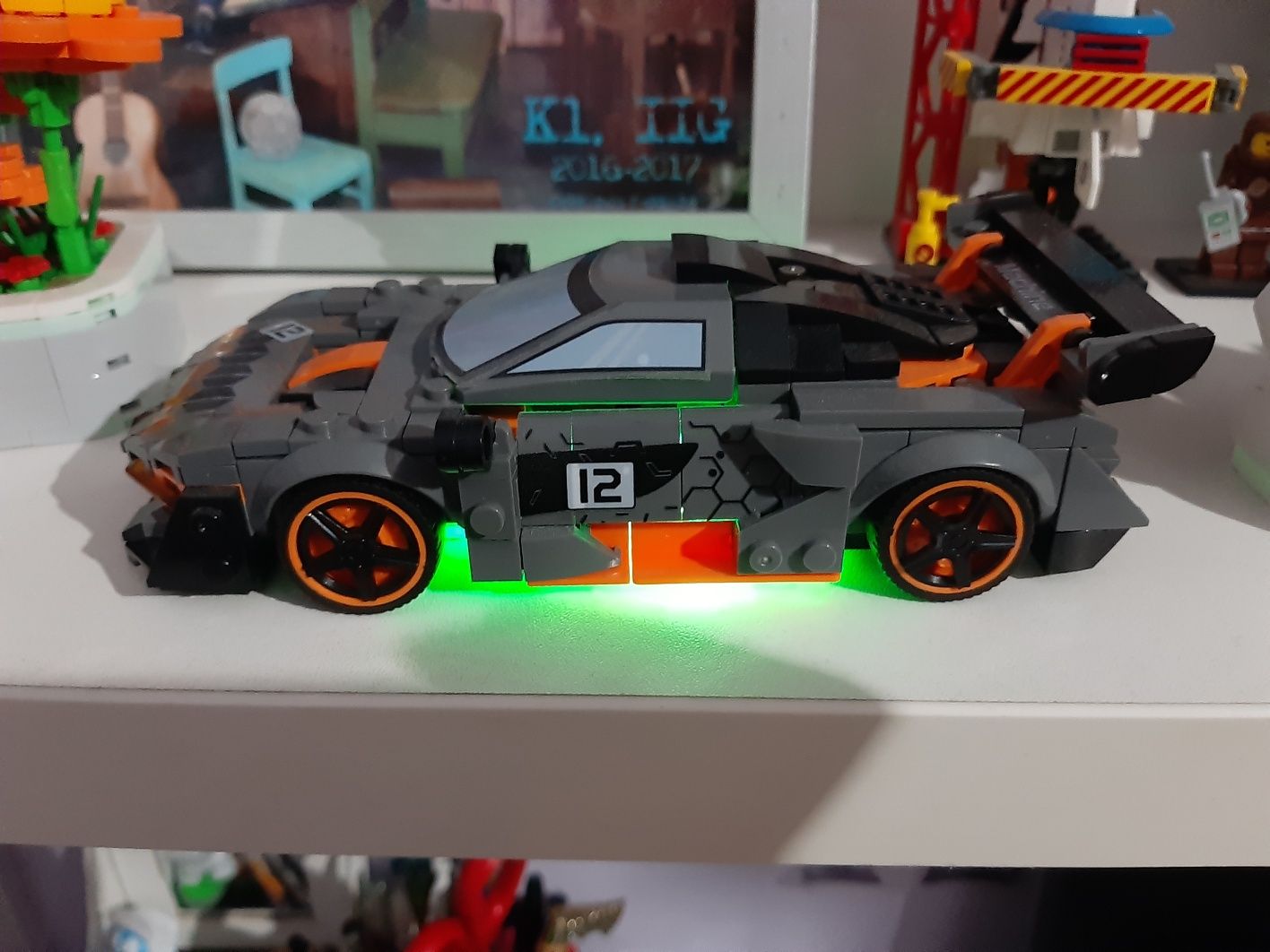 Zestaw samochód jak lego, świecący klocek, auto