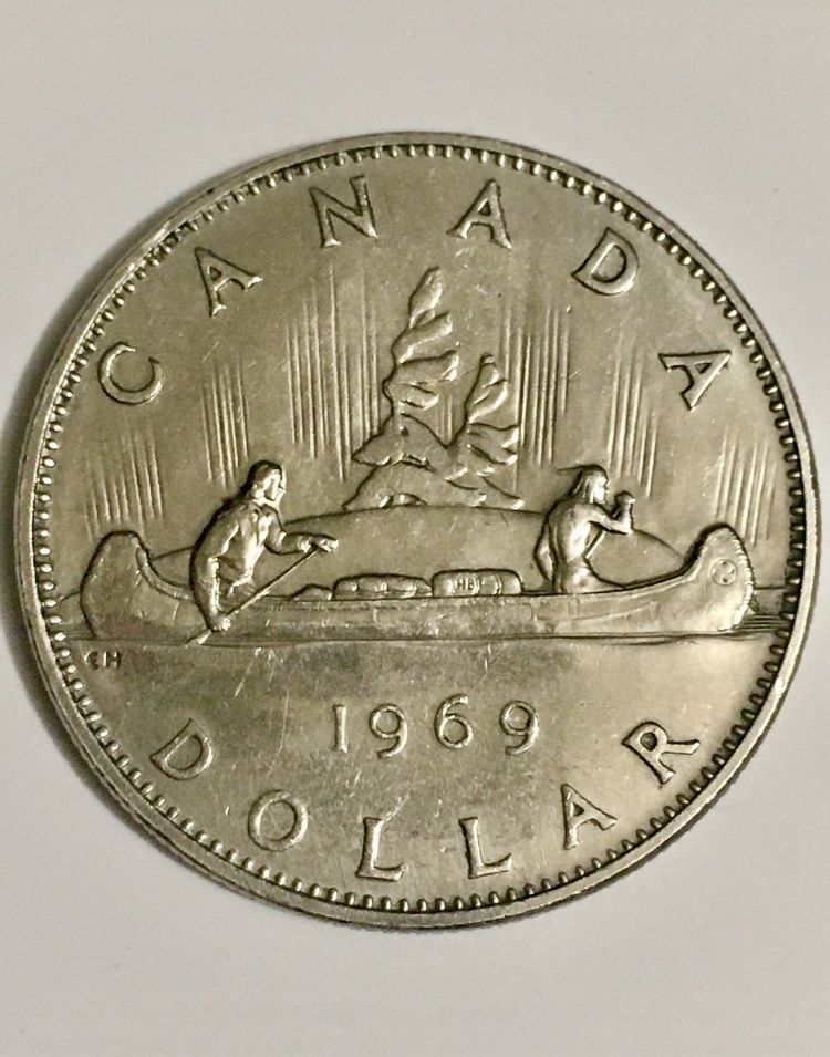 Канада 1 доллар, 1969 год. «Двое в каное»