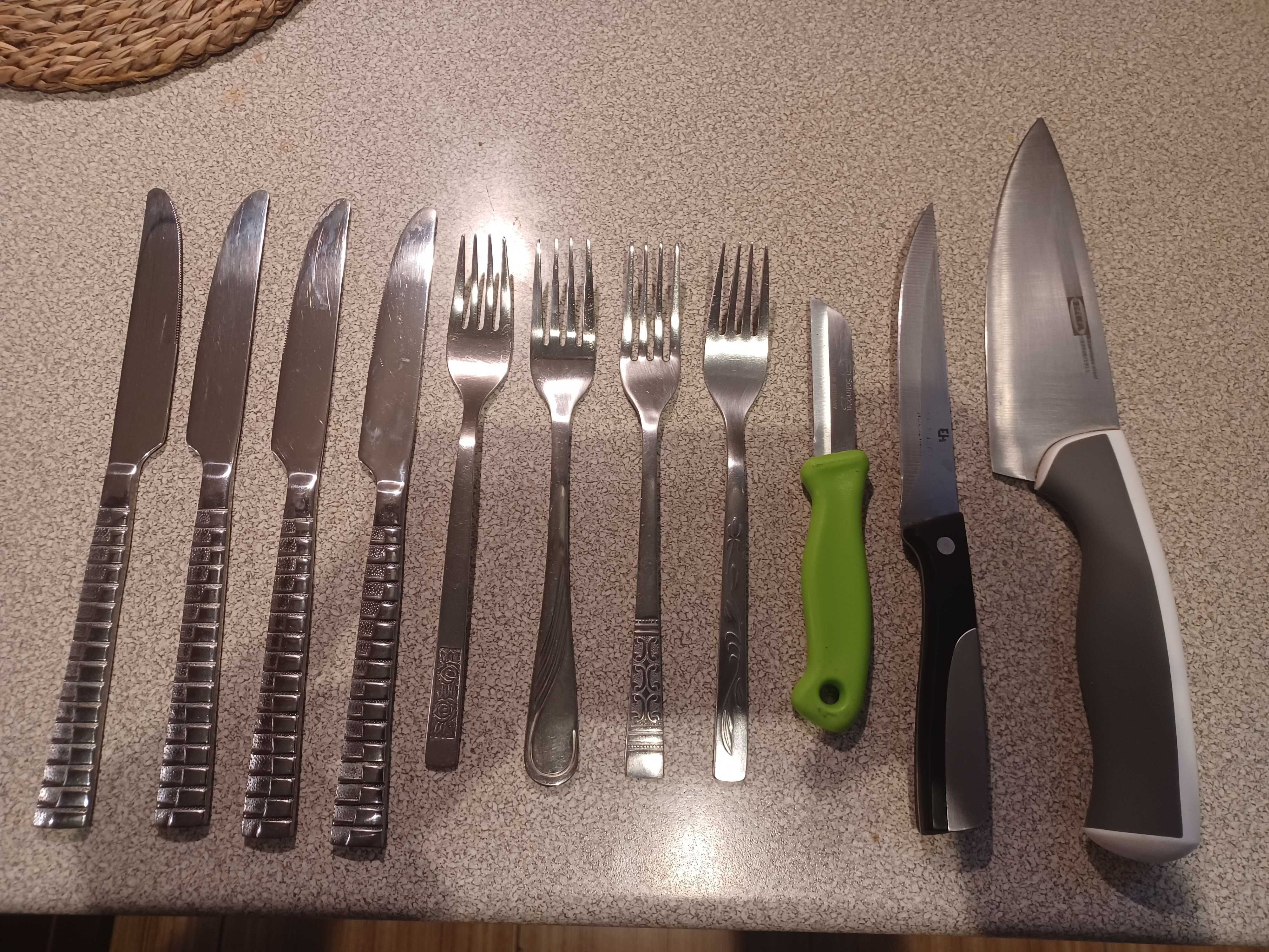 Zestaw sztućców i noży kuchennych - 11 sztuk