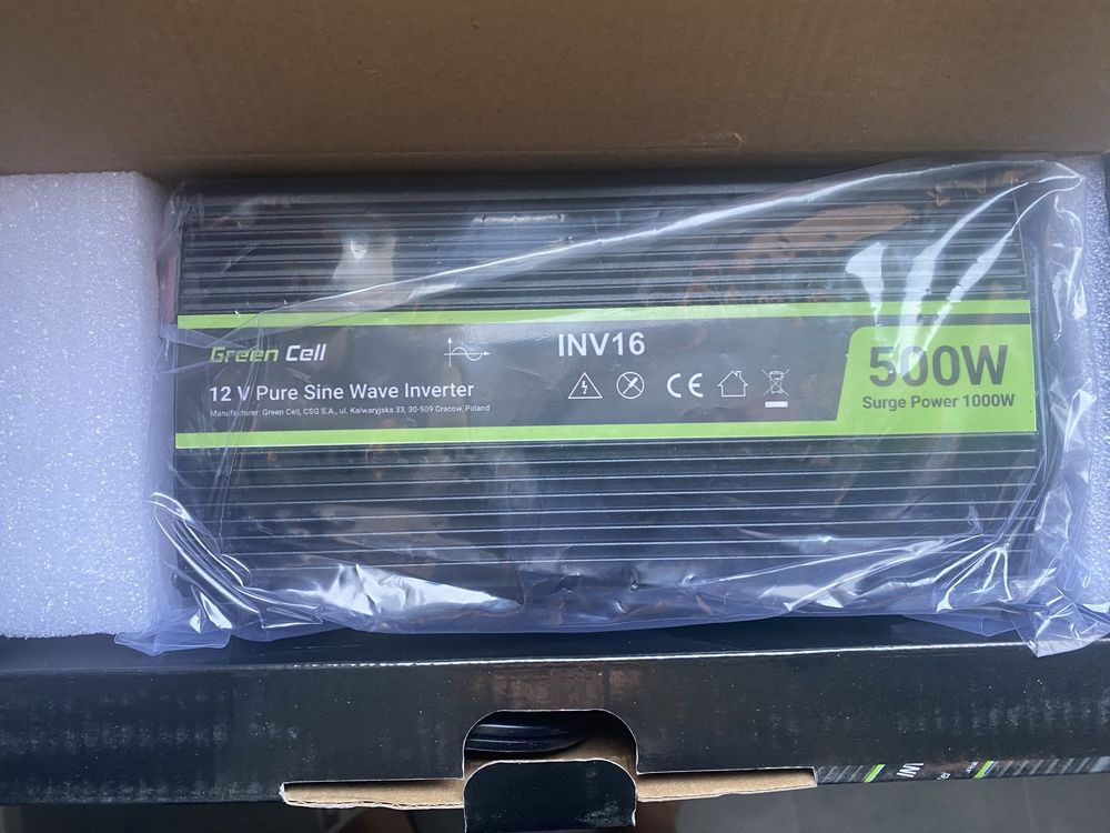 Внаявності! Перетворювач 12v 220v green cell 500/1000вт чистий синус