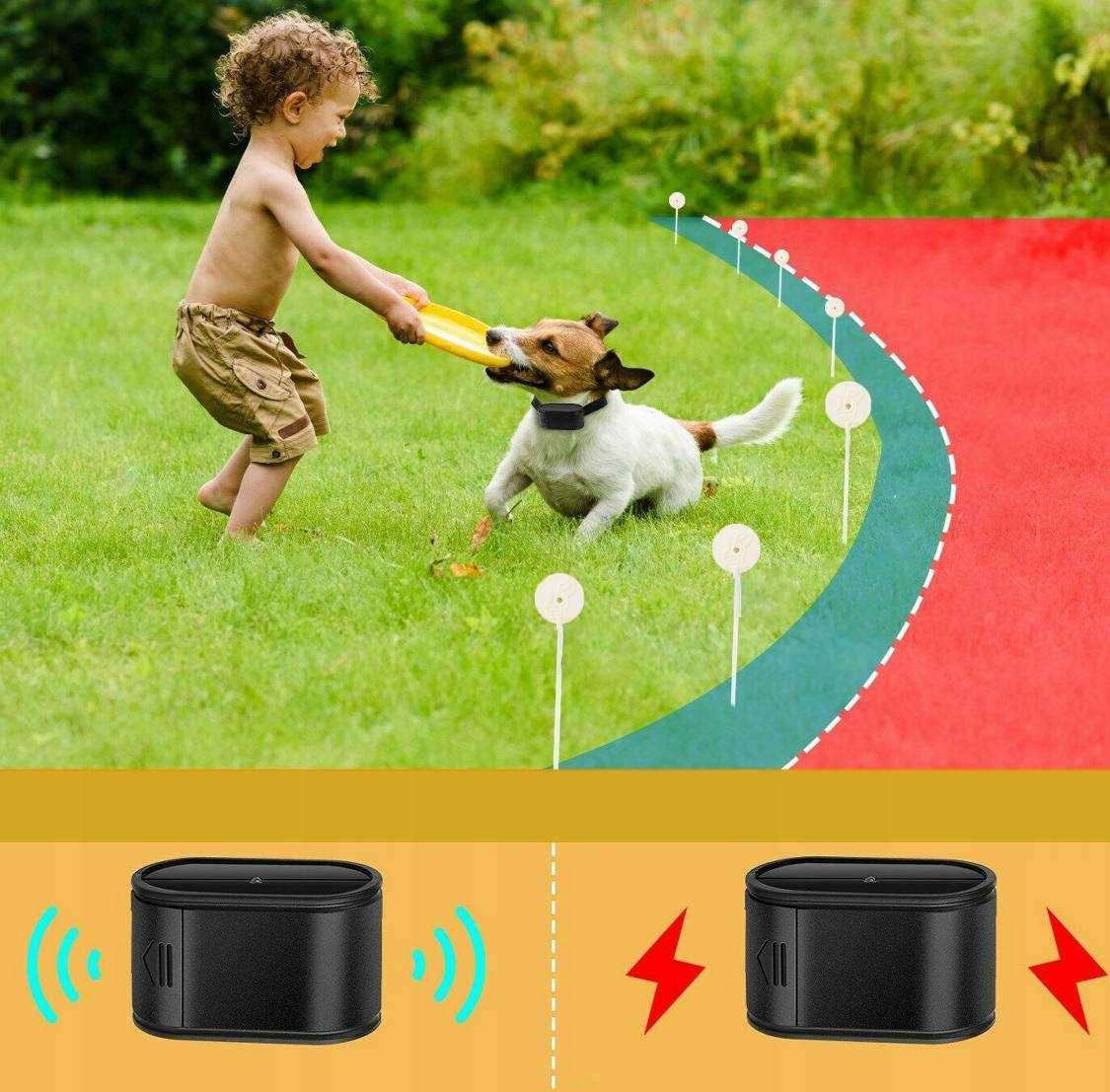 ELEKTRYCZNY pastuch dla psa niewidoczne ogrodzenia 300m obroża BEZPIE