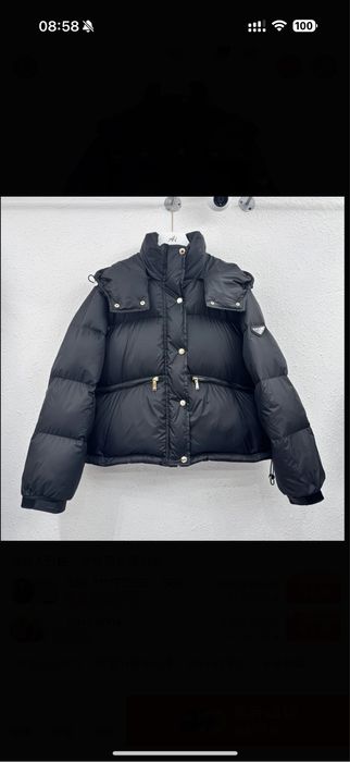 Куртка пуховик в стилі prada прада тепла зимова куртка пуховик