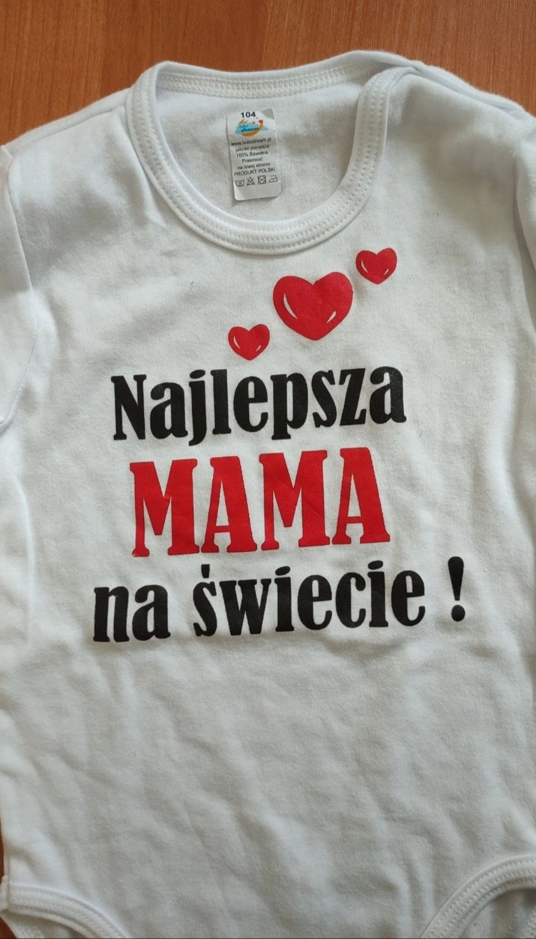 Nowe białe body najlepsza mama na świecie dzień mamy sesja r. 104