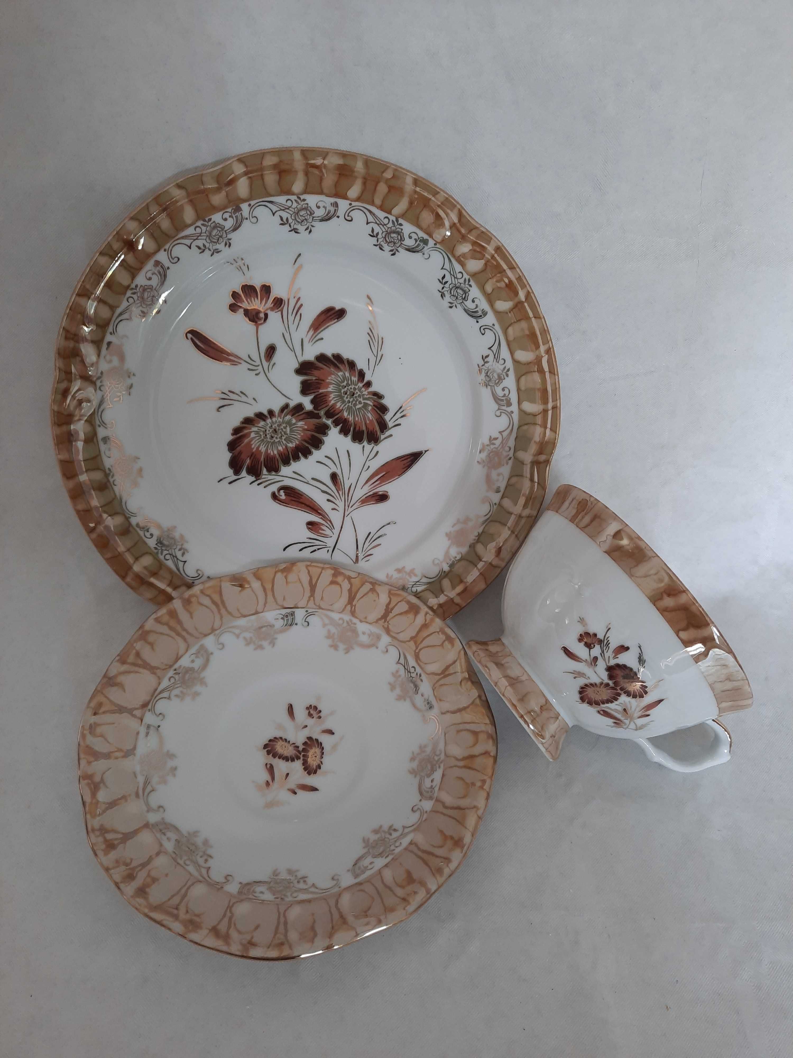 Stara Porcelanowa Filiżanka TRIO Lata 80-90 te XX w.Ręcznie Malowana