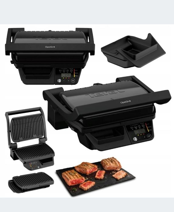 Tradycyjny grill elektryczny Tefal OptiGrill GC7P08 czarny 2000 W