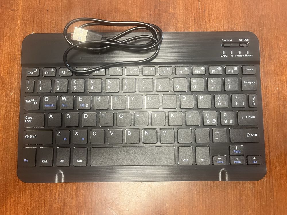 Teclado sem Fios Bluetooth com Cabo de Carregamento
