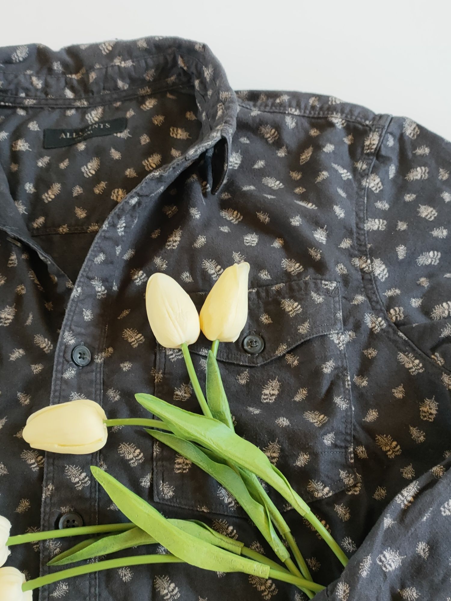 Koszula z długim rękawem czarna AllSaints Pinehurts LS M