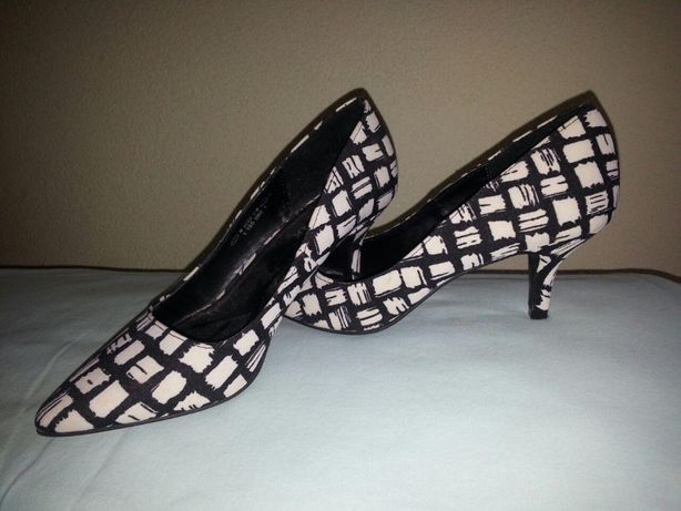Sapatos mulheres xadrez, preto branco, tamanho 37 NOVO CATWALK
