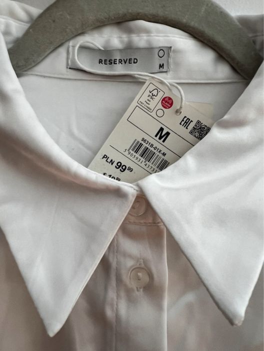 NOWA, biała, oversizowa koszula z kołnierzykiem