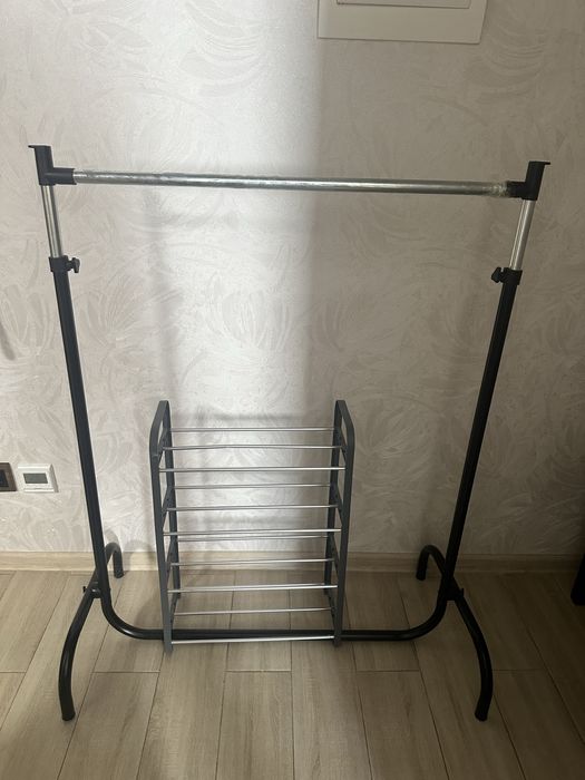 Напольна полиця для взуття та стійка для одягу