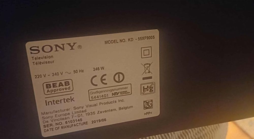 Telewizor Sony 55 cali z uszkodzona matryca