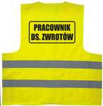 kamizelka odblaskowa, kamizelka z nadrukiem pracownik ds. zwrotów