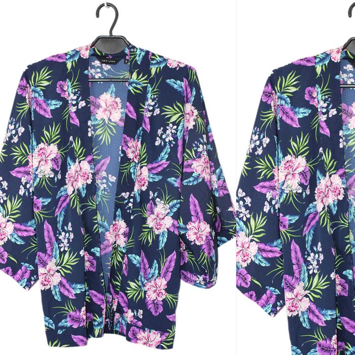 NEW LOOK damska wzorzysta bluzka narzutka kimono 36 S
