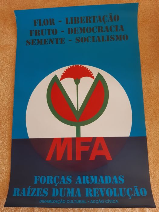 Cartaz alusivo ao 25 de Abril-MFA Forças Armadas Raizes da Revolução