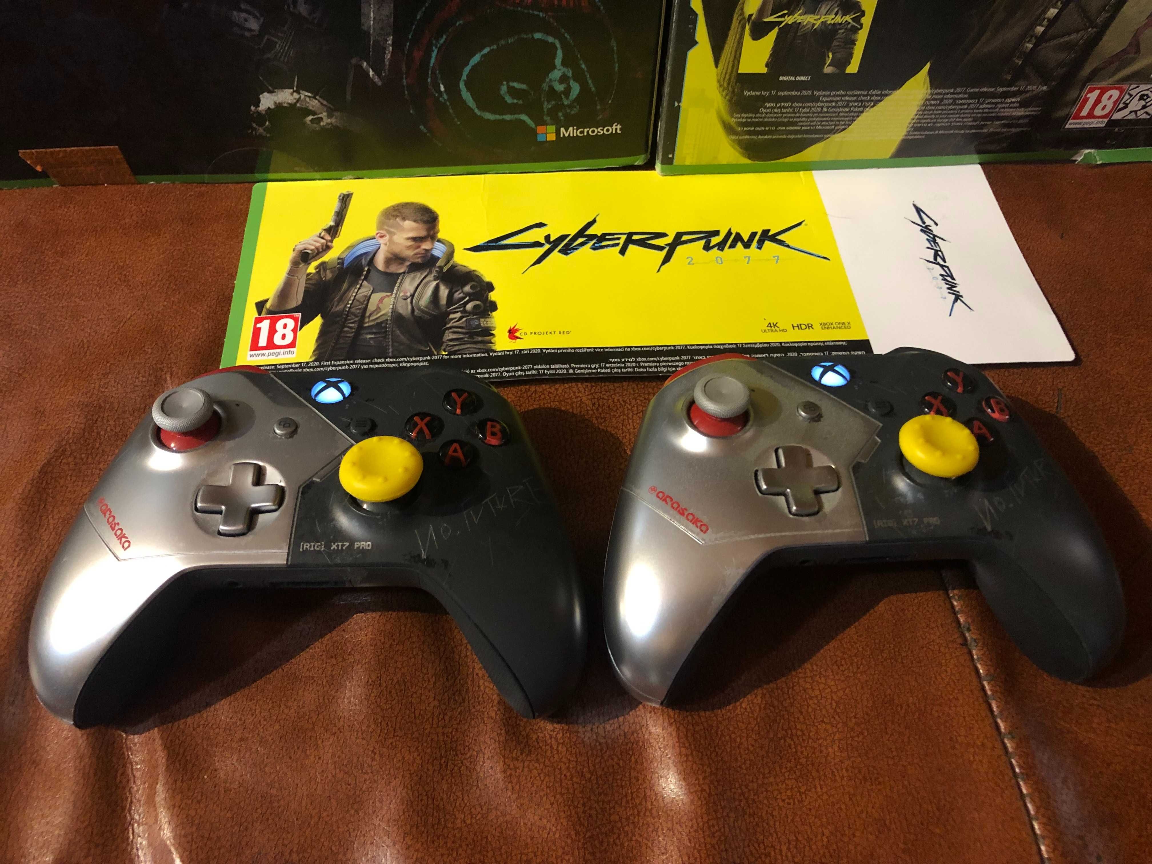 2x Pad Xbox One X  cyberpunk  2077 Figurka+Book zestaw zadbany