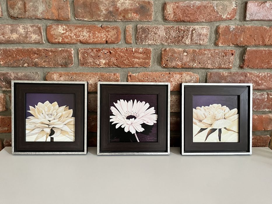 Trzy obrazki w kwiaty