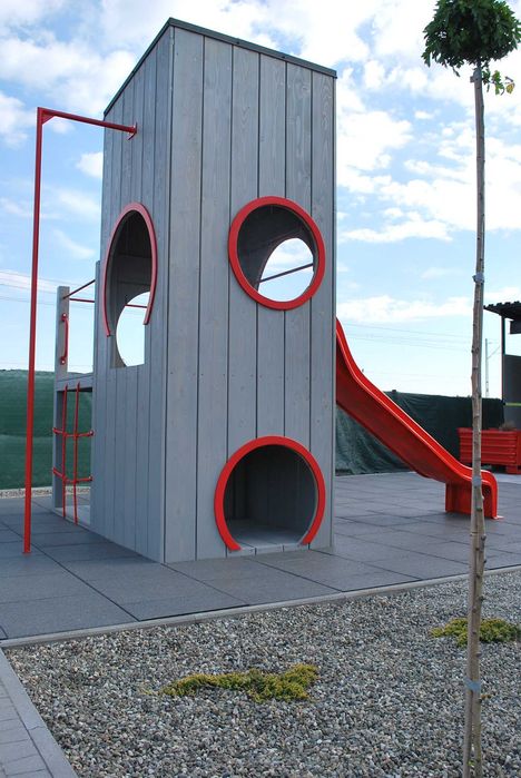 Drewniany NOWOCZESNY Plac zabaw dla dzieci PZ18 KOSTKA