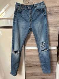 Spodnie dżinsy jeansy super high skinny stradivarius