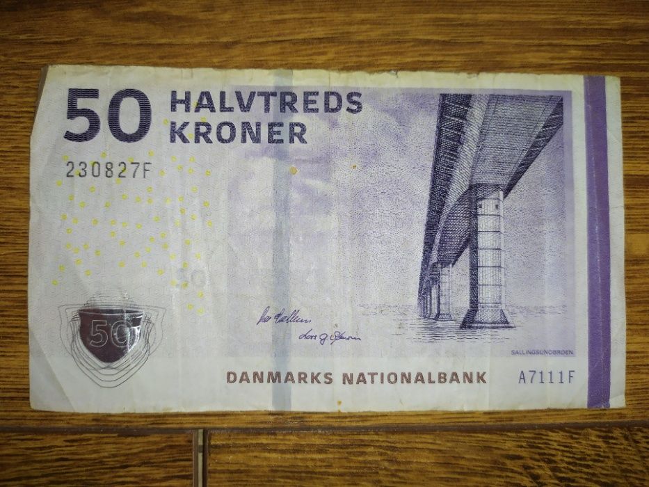 Banknot 50 Koron Halvtreds Kroner National Bank Dania Okazja