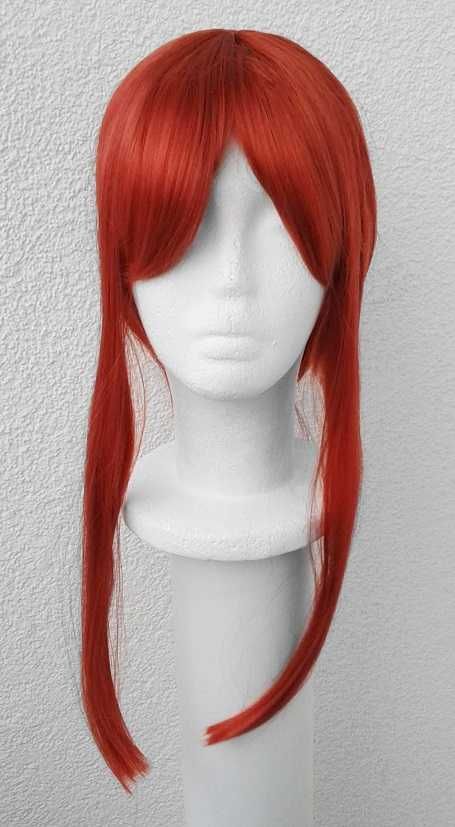 Chainsaw Man Makima czerwona długa peruka z warkoczem cosplay wig