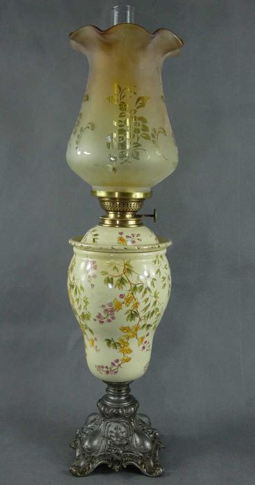 Wazonowa LAMPA NAFTOWA LEW kwiat KOSMOS BRENNER klosz kominek