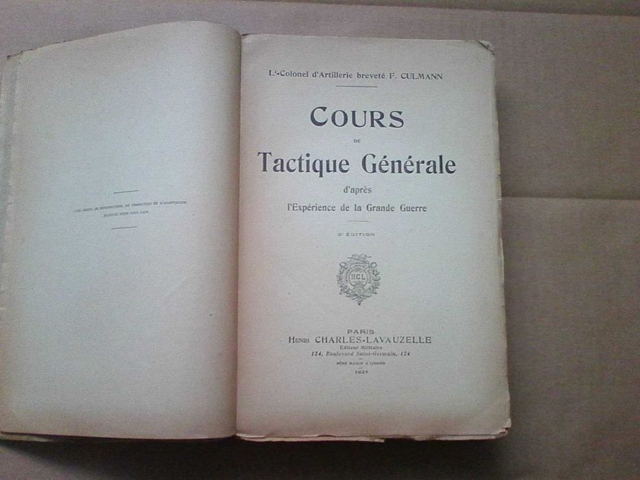 Cours de tactique générale, d'après l'expérience de la grande guerre