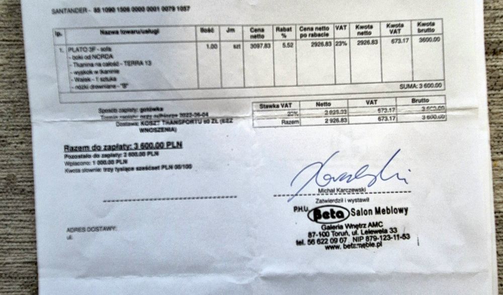 Kanapa/Sofa Plato szerokość 220 cm