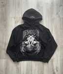 Hoodie animals wave bluza unisex boxy goth alternative M