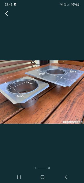 Nasada daszek kominek rozeta Trojnik rura dymowa  kolanko do pieca koz