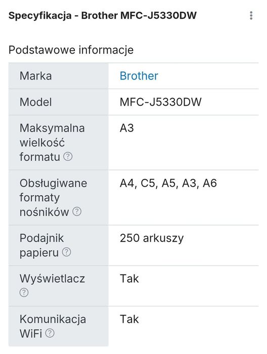 Drukarka - urządzenie wielofunkcyjne Brother MFC-J5330DW
