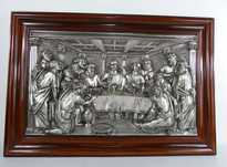 PŁASKORZEŹBA obraz OSTATNIA WIECZERZA Jezus 67 x 46 cm sygnowana
