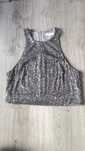 Bluzka top cekiny srebrny szary S H&M