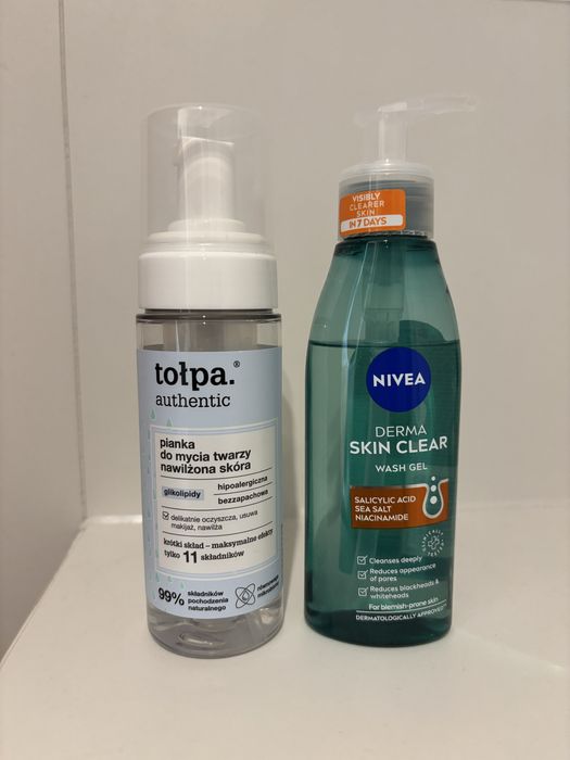 Nivea i Tołpa zel do mycia twarzy