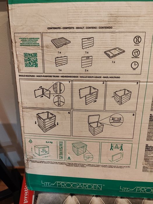 Caixa de jardim exterior 170 L