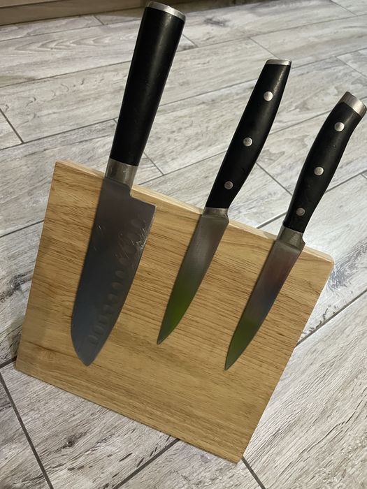 Deska stojak magnetyczny do noży lite drewno dąb