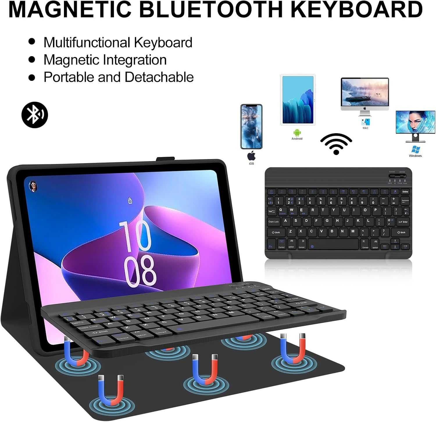 JADEMALL etui klawiatura LED RGB do Lenovo Tab M10 10,1'' 2022 3 gen