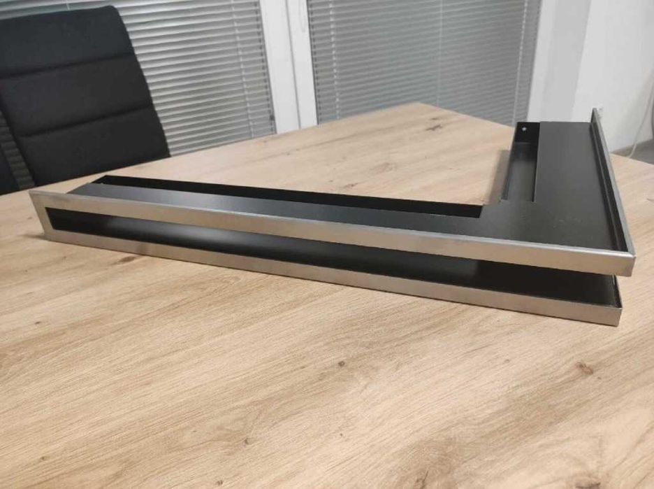 Kratka kominkowa luft narożna 60x40x6 czarna srebrna 3szt