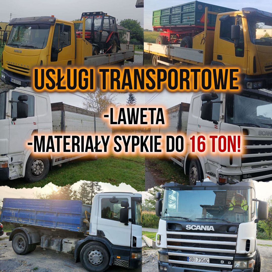 Transport ciężarowy materiałów sypkich 16ton